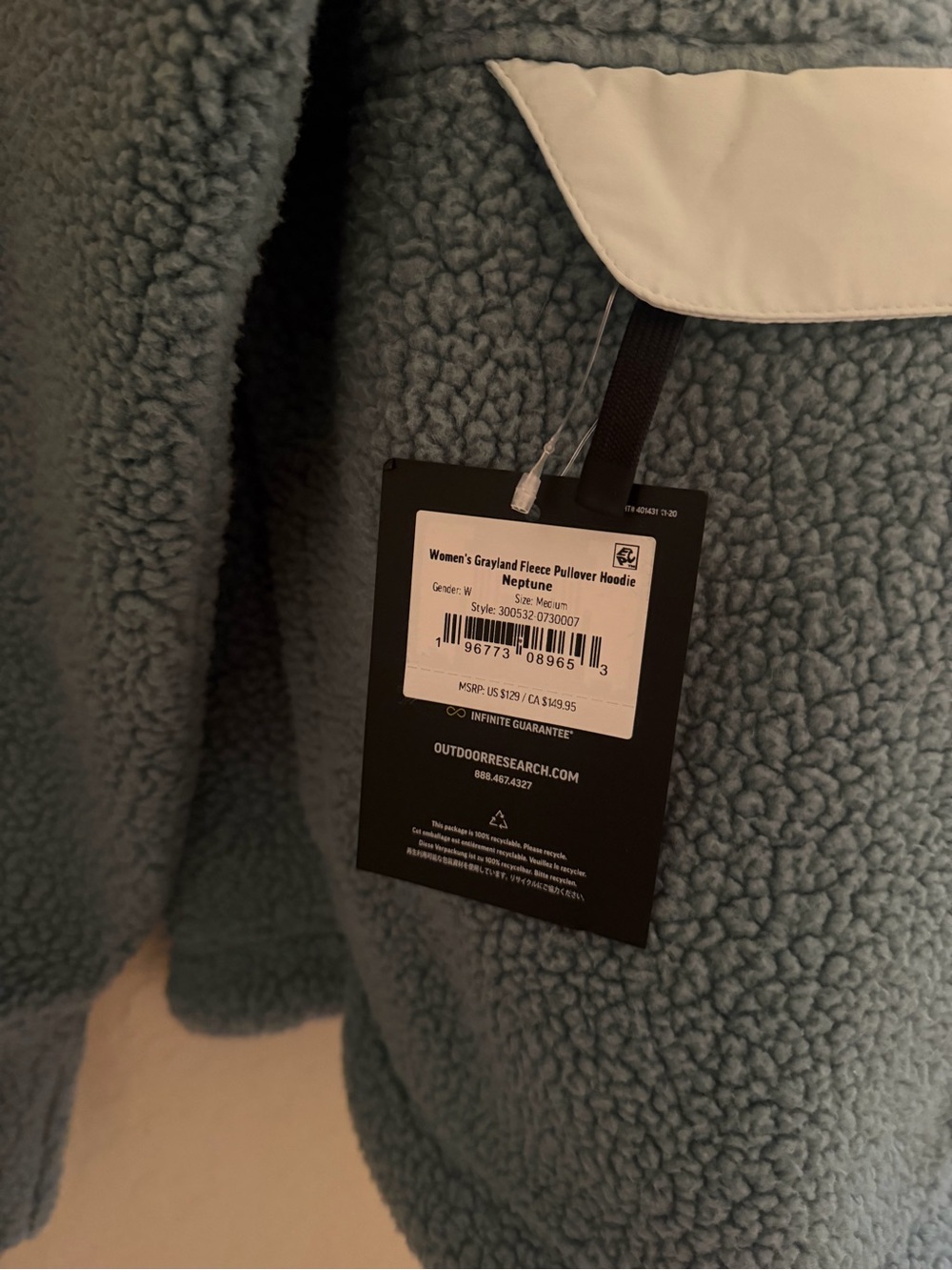 Outdoor Research Hooded Grayland Pullover-Neptune - Picture 7 of 8